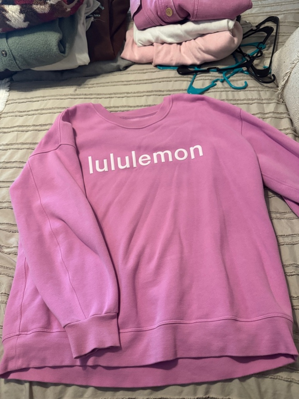 lululemon athletica Pink Crewneck Logo Sweatshirt